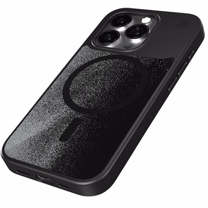 STM Relax Sand MagSafe dėklas, skirtas iPhone 15 Pro Max, juodas ir pilkas