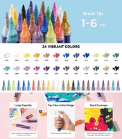 Akriliniai markeriai - flomasteriai ARRTX Simptap, 24 spalvų