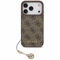 Guess 4G Charms Collection Magnetinis dėklas telefonui iPhone 17 Pro - rudas