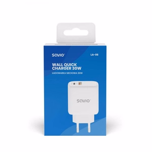 SAVIO LA-06 USB Type A & Type C Quick Charge Power Delivery 3.0 įkroviklis
