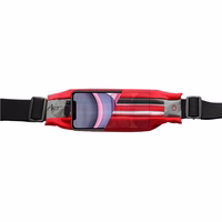 ART sportinis diržas su dėklu ir šviesa APS-01R raudonas