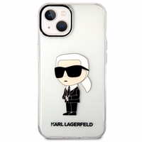 Karl Lagerfeld Ikonik Karl dėklas telefonui iPhone 14 Plus - permatomas