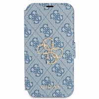 Guess GUBKP13L4GMGBL iPhone 13 Pro / 13 6,1" mėlynas/mėlynas knygutės tipo dėklas 4G Big Metal Logo