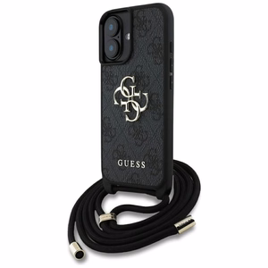 Guess 4G Big Logo Cord Stap dėklas telefonui iPhone 16 - juodas