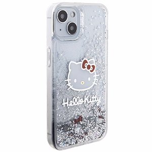 Hello Kitty skysto blizgučių pakabukai Kitty Head dėklas telefonui iPhone 14 - sidabrinis