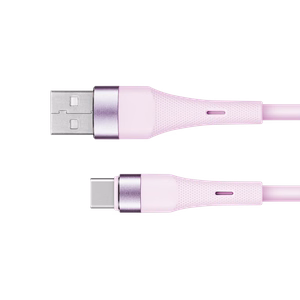 Kruger&Matz Basic USB–USB-C silikoninis kabelis, 1 m, rožinis