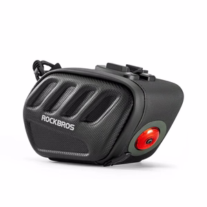 Rockbros C61 велосипедная подседельная сумка с умным задним фонарем 0.45L - черный