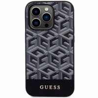 Guess GUHMP14XHGCFSEK iPhone 14 Pro Max 6.7" juodas kietas dėklas GCube Stripes Magnetinis