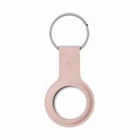 Crong Silicone dėklas with raktų pakabukas – apsauginis keychain dėklas Apple AirTag 1/2 (sand rožinis)