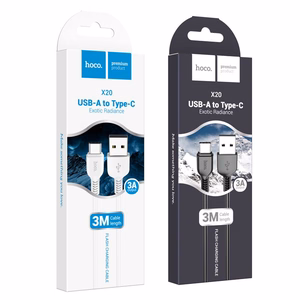 Kabelis USB A į USB C Hoco 2,4A 3 m X20 baltas