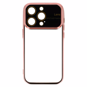 Electro objektyvo dėklas telefonui Iphone 15 Pro Max, rožinio aukso