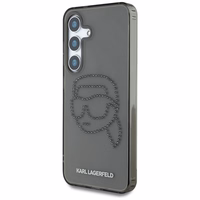Karl Lagerfeld dėklas telefonui su kalnų krištolais Karl Head logotipu Samsung Galaxy S25 juodas