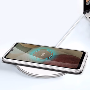 Skaidrus 3in1 dėklas telefonui Samsung Galaxy A22 4G rėmelis gelis juodas