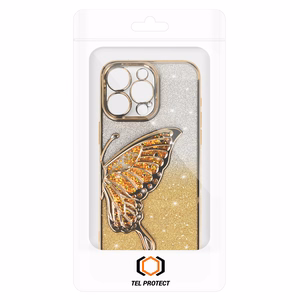 Tel Protect Butterfly vandeniui atsparus dėklas telefonui iPhone 15 Pro Max - auksinis