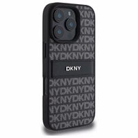DKNY tekstūrinio rašto dryžuotas dėklas telefonui iPhone 16 Pro - juodas
