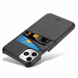 Crong Neat Cover dėklas, skirtas iPhone 11 Pro, su kortelių kišenėlėmis, juodas