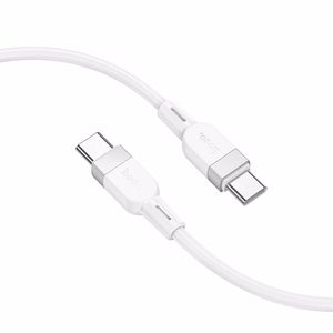 Laidas USB C į USB C Hoco 3A 60W silikoninis 1 m X109 baltas