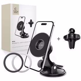 Tech-Protect N50 MagSafe magnetinis automobilinis laikiklis telefonui prietaisų skydeliui / ventiliacijos angai - juodas