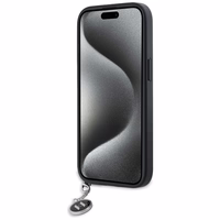 Karl Lagerfeld Saffiano Rhinestones & Charm dėklas telefonui iPhone 15 / 14 / 13 - juodas