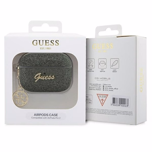 Guess GUAP2GLGSHA ausinių dėklas (m) - žalias Glitter Flake 4G Charm Collection