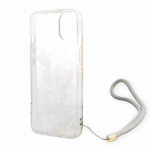 Guess GUOHCP14MHFLSU iPhone 14 Plus 6.7" фиолетовый/фиолетовый жёсткий чехол Flower Strap