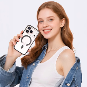 Rock Crystal Armor Serijos Magnetinė Dėklas ant Iphone 17 Pro - juodas