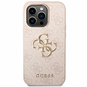 Dėklas Guess PU 4G Metal Logo Apple iPhone 14 Pro rožinis