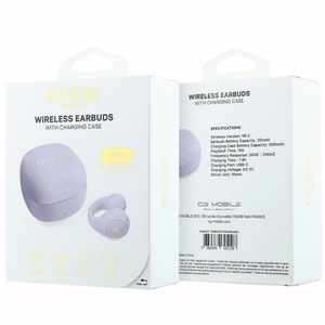 Belaidės ausinės OWS Guess Mini Classic, violetinės