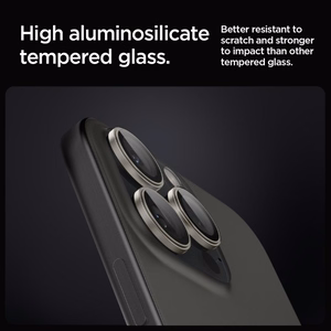 Spigen Optik.tR EZ Fit kameros apsauga iPhone 14 Pro / Pro Max / 15 Pro / Pro Max – natūralus titanas, 2 vnt.