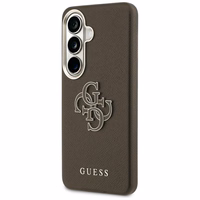 Guess dėklas Grained Big 4G Metal Logo skirtas Samsung Galaxy S26 rudas