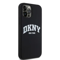 DKNY Skystas silikoninis baltas spausdintas logotipas magnetinis dėklas telefonui iPhone 12/12 Pro - juodas