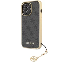 Guess 4G Charms Collection dėklas iPhone 14 Pro - pilkas