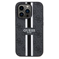 Guess 4G Printed Stripes Magnetinis dėklas telefonui iPhone 15 Pro Max - juoda