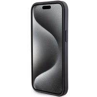 Karl Lagerfeld Gripstand Saffiano Choupette Pins dėklas telefonui iPhone 15 Plus / 14 Plus - juodas