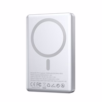 BWOO ultra-slim aluminium magnetic išorinė baterija P76 PD 20W 10000 mAh with digital display and USB-C port juodas