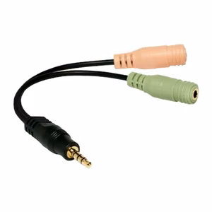 LogiLink CA0021 – 4 kontaktų 3.5 mm stereofoninio kištuko–2 × 3.5 mm lizdų garso adapteris, 0.15 m