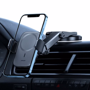 Automobilinis laikiklis Joyroom Electric Holder juodas (15W / Magsafe suderinamas) (magnetinis / lipni pagalvėlė)