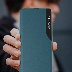 Dėklas telefonui Samsung Galaxy A72 4G oranžinis su stovu, Eco Leather View Case