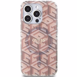 Guess IML GCube MagSafe dėklas telefonui iPhone 15 Pro Max - rožinis