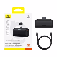 Išorinė baterija OS-Baseus Compact IP 5000mAh 20W (juoda)