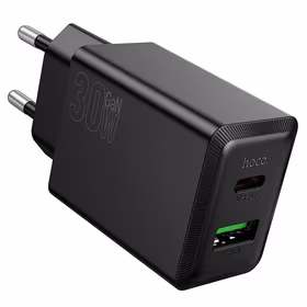 Įkroviklis Hoco N71 (1xUSB-C;1xUSB 30W) juodas
