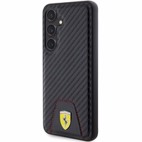 Ferrari Carbon Stitched Bottom dėklas telefonui Samsung Galaxy S24 - juodas