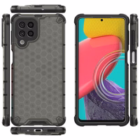 Korėtas dėklas šarvuotas dangtelis su geliniu rėmeliu Samsung Galaxy M53 5G Juodas