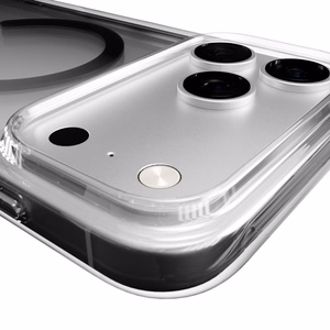 Puro Lite Mag TPU+PC dėklas telefonui suderinamas su MagSafe iPhone 17 Pro Max - skaidrus su pilku žiedu