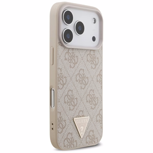 Guess 4G Dirželis Triangle Logo MagSafe Dėklas for iPhone 17 Pro - rožinis