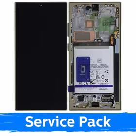 LCD ekranas suderinamas su Samsung S928 S24 Ultra su rėmeliu / Titanium Yellow / (Service Pack) +SU BATERIJA