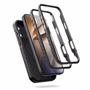 Tech-Protect Kevlar MagSafe 2 vnt. dėklų rinkinys, skirtas iPhone 18 Pro Max / 7 Pro Max, juodas
