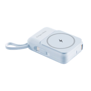 Krüger&Matz magnetinė belaidė išorinė baterija su laidu, 10000 mAh, mėlyna
