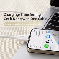 Rock Kabelis P8 Pagrindinės serijos - Type-C iki Type-C kabelis - PD 60W 3A - 1 metras baltas (m)