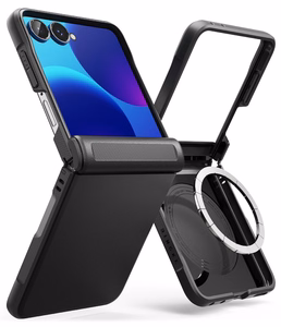 Ringke Onyx Flap MagSafe dėklas, skirtas Samsung Galaxy Z Flip 8 – juodas